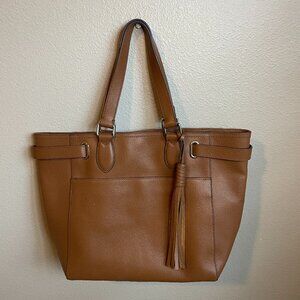 COLE HAAN  Leather Tote Bag Tan Brown Classy Minimalist
